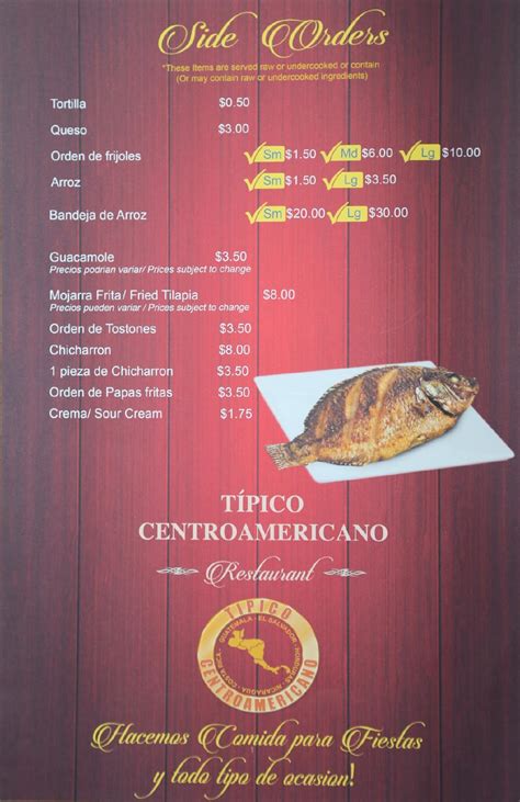 el tipico lynn ma|tipico menu.